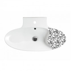 Мивка порцелан за баня с черно-бели елементи 1 / Колекция Зефиро